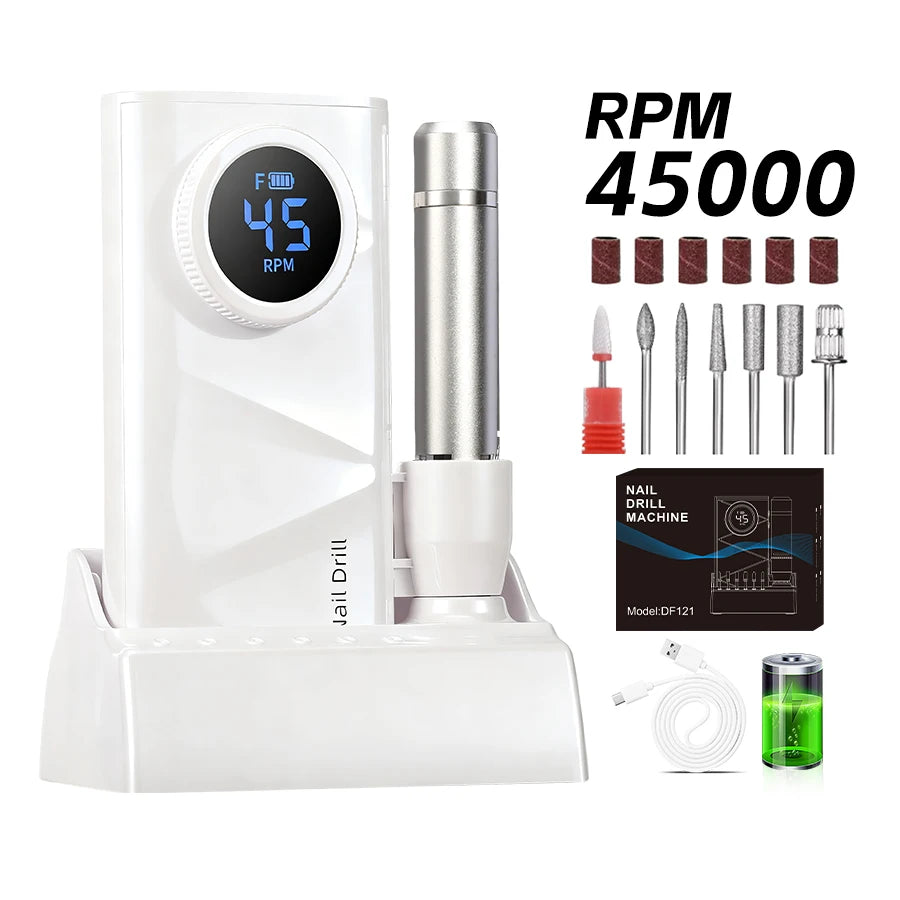 Cosprysmal Cordless Electric Nail Drill With Brushless Motor