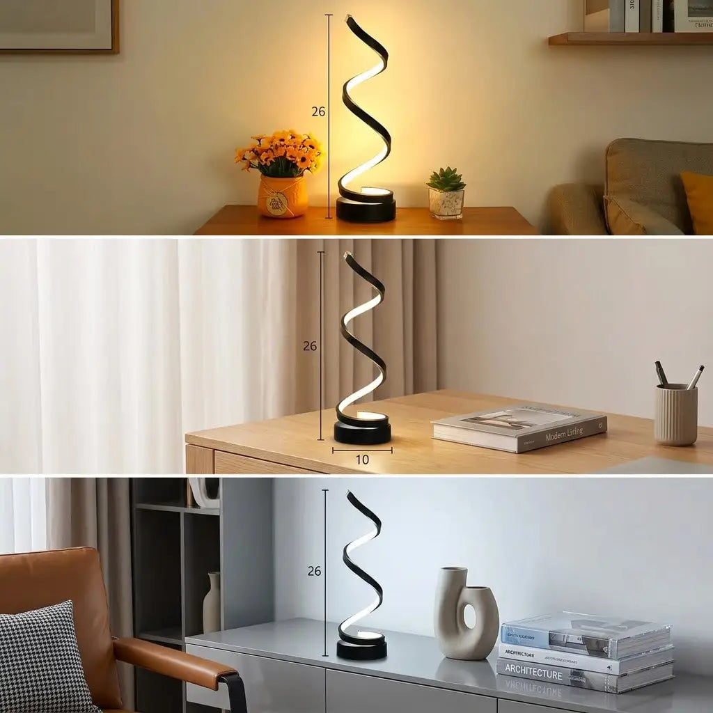 Modern Spiral USB Desk Lamp for Bedroom and Home Decor