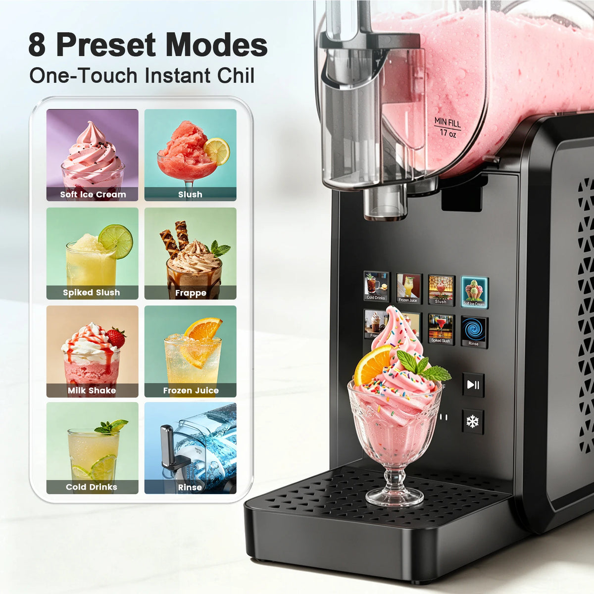 2 In 1 Slushie Machine Frozen Drink Maker With Auto Cleaning