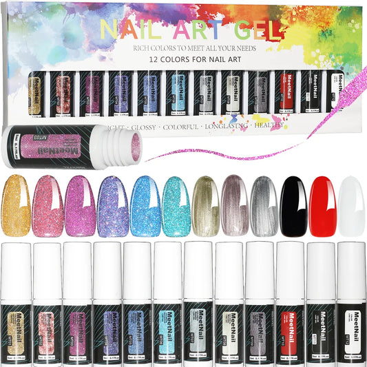 Soak Off UV Gel Nail Art Reflective Glitter Polish Kit