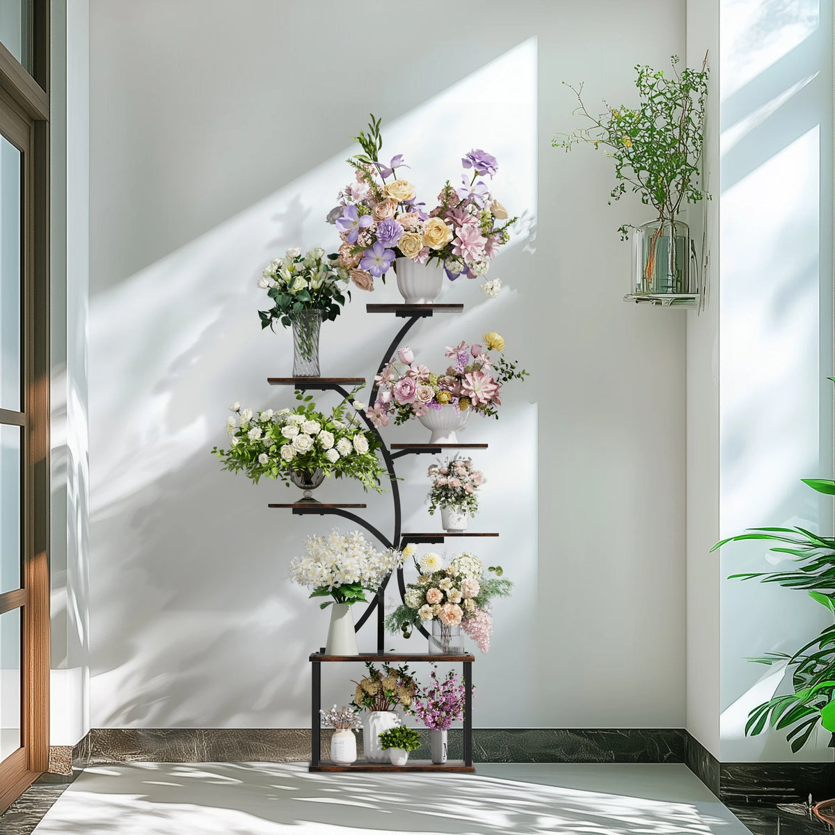 Wisfor Tree Shaped Plant Stand Display Rack Corner Shelf