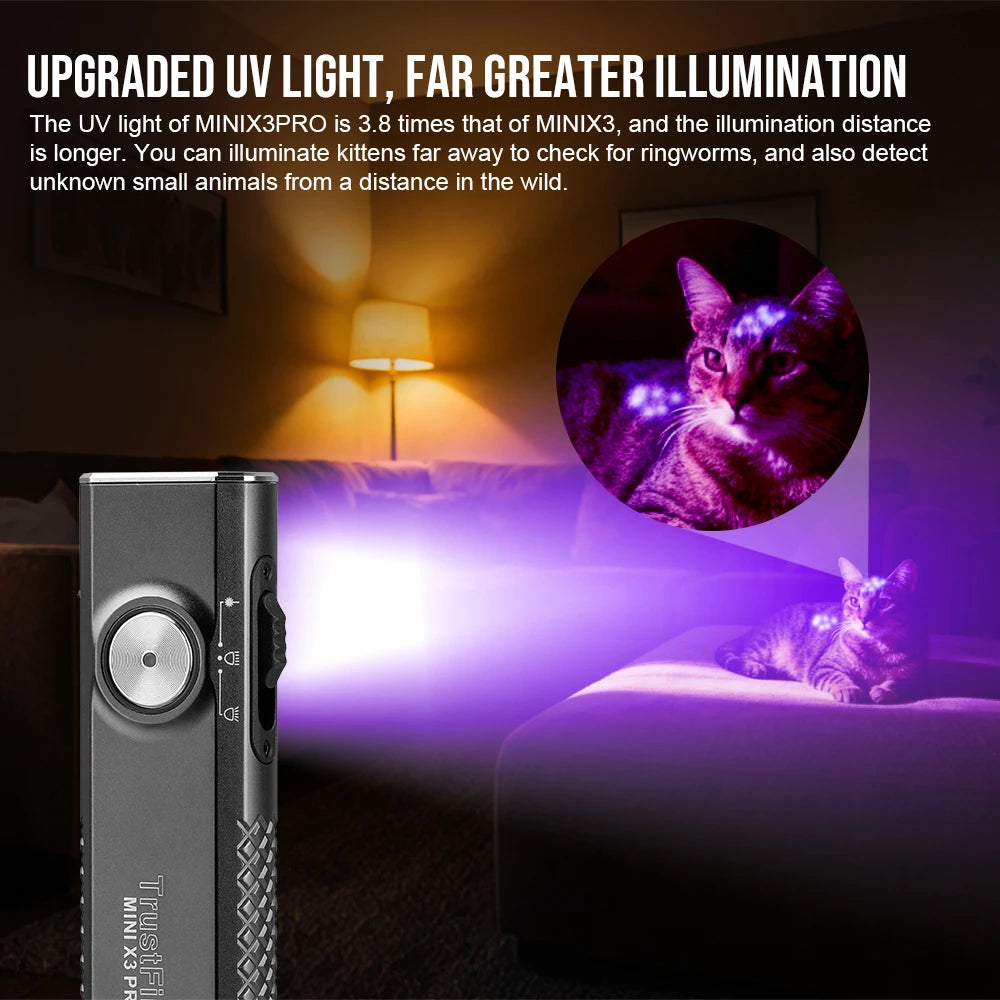 TrustFire Minix3 Pro Rechargeable LED Flashlight With UV And Waterproof