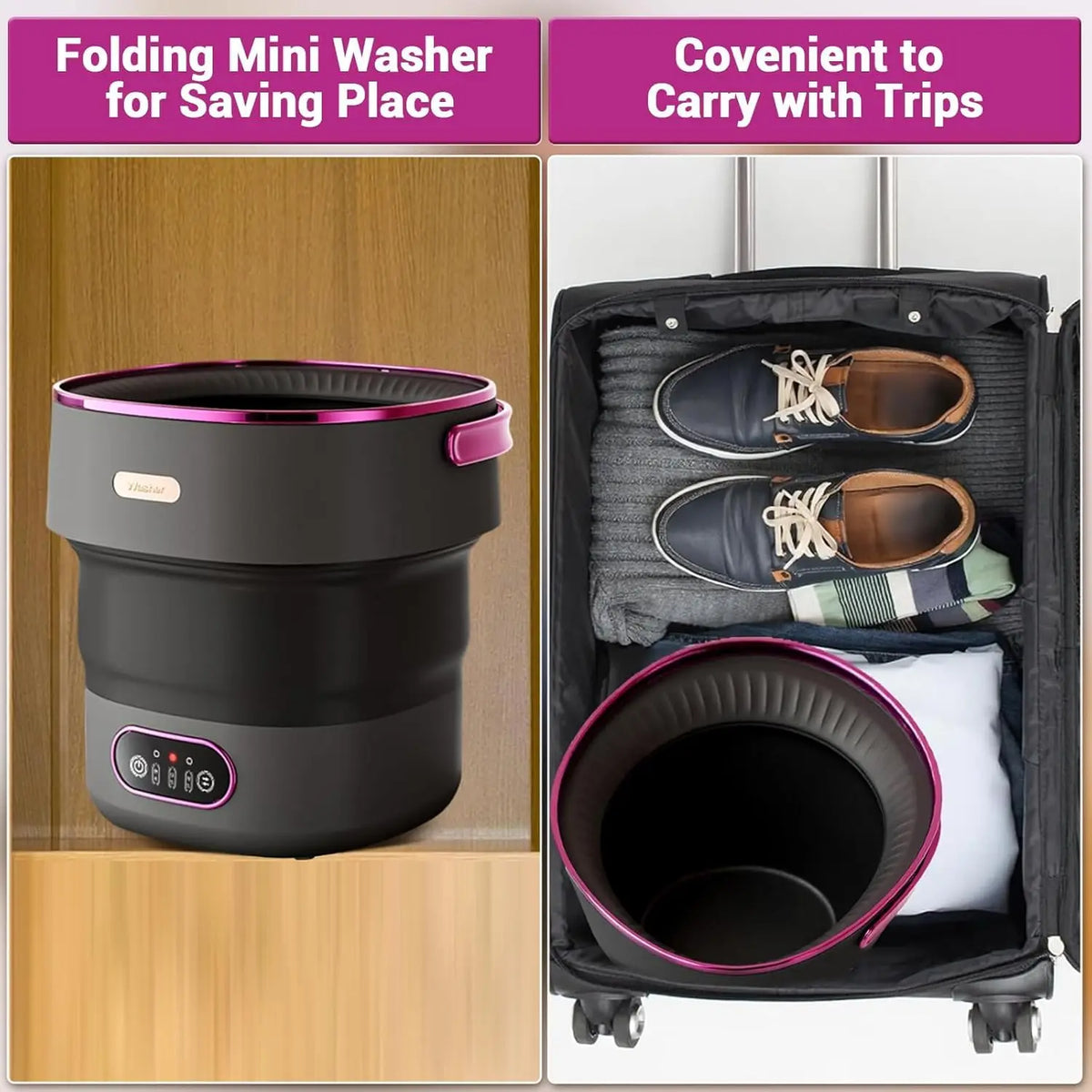 Acekool Portable Mini Washing Machine With Spin Dryer for Travel
