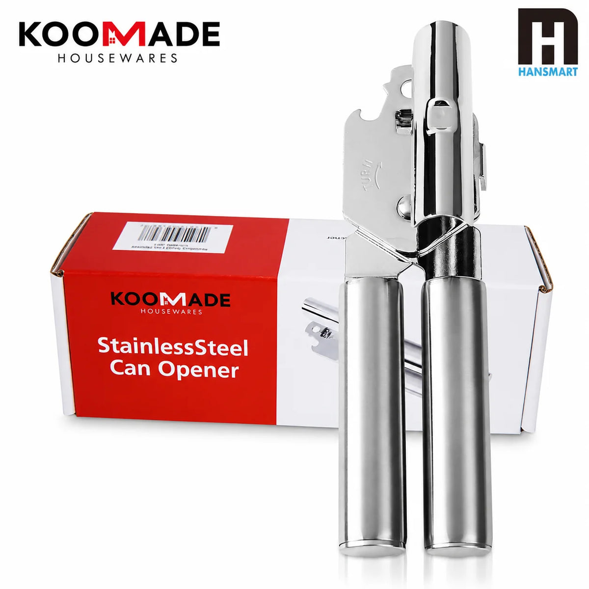 Stainless Steel Manual Can Opener With Safe Side Cutting Blade