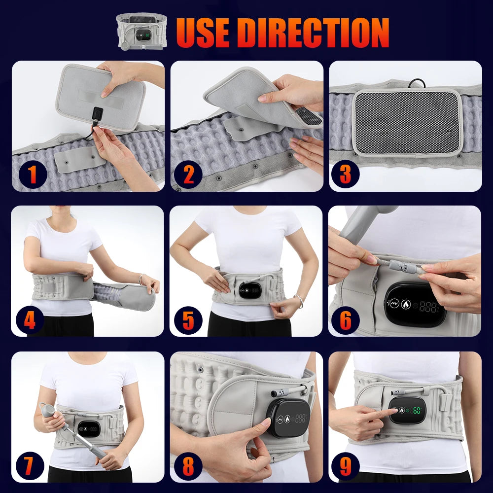 Hailicare Heating Airbag Lumbar Support Belt With Vibration Massage