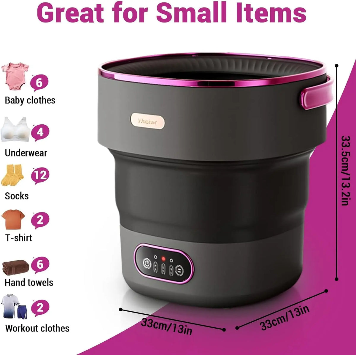 Acekool Portable Mini Washing Machine With Spin Dryer for Travel