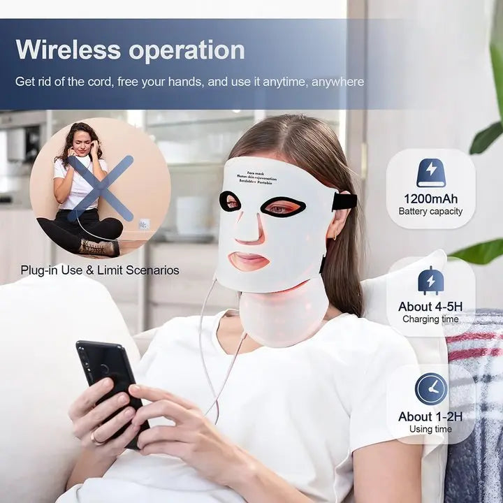 IebiLife Flexible Wireless LED Face Mask For Skin Rejuvenation