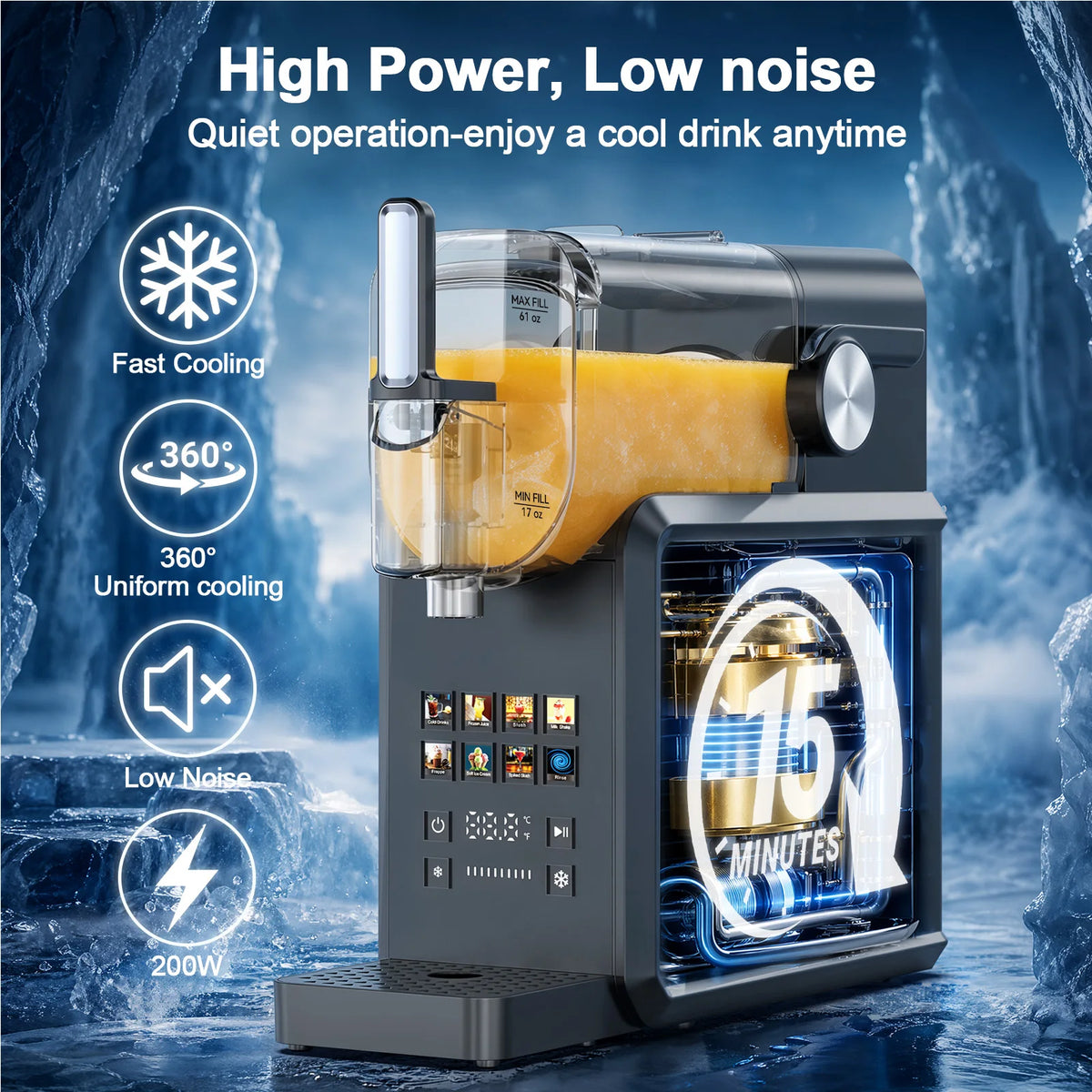 2 In 1 Slushie Machine Frozen Drink Maker With Auto Cleaning