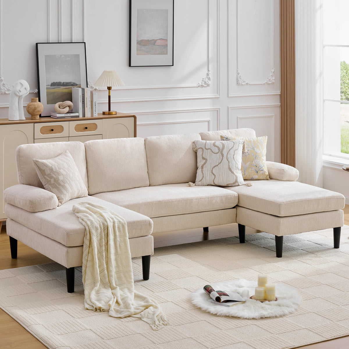 Korser Modern U Shaped Sectional Sofa Featuring Removable Cushions