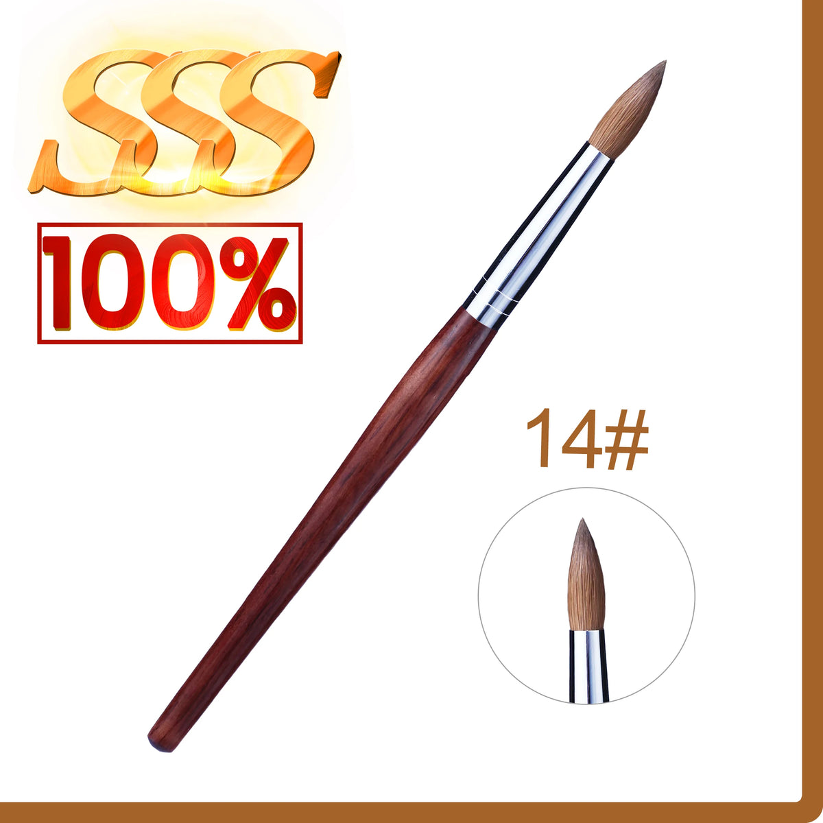 RolinStar Kolinsky Mink Nail Brush With Wooden Handle