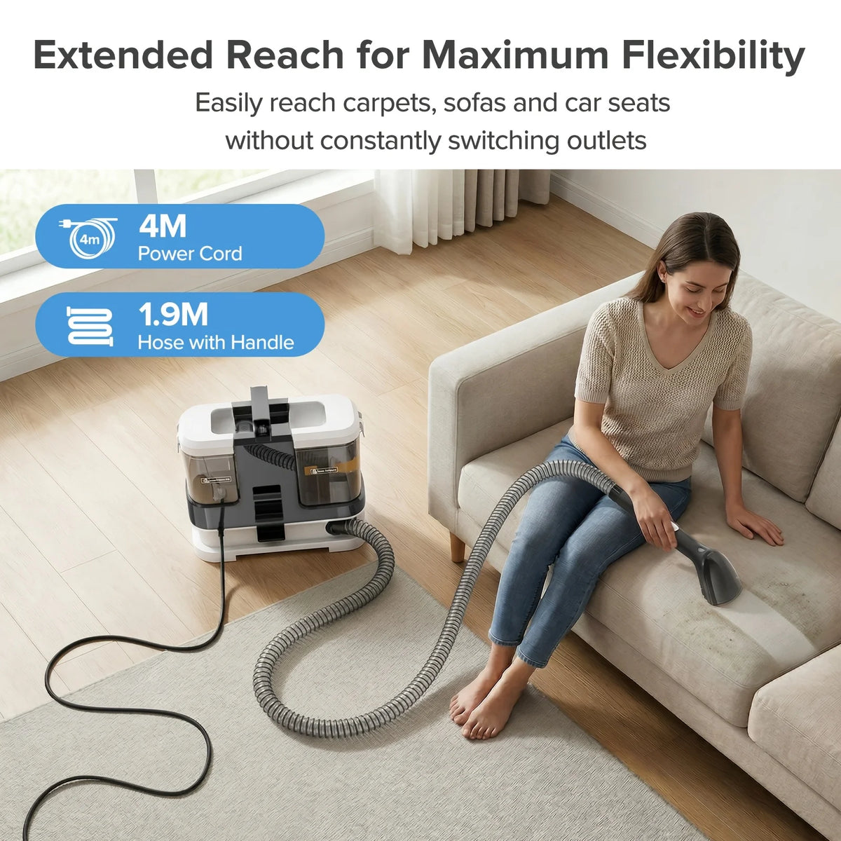Lubluelu V2 Portable Carpet Upholstery Spot Cleaner Vacuum