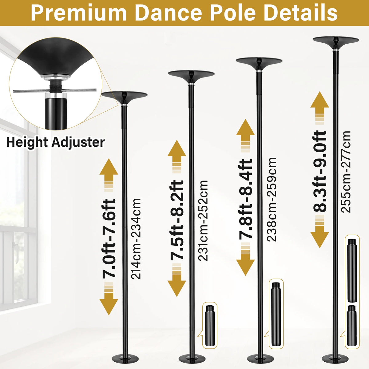 Portable Static Dance Pole For Home Fitness And Gym Training