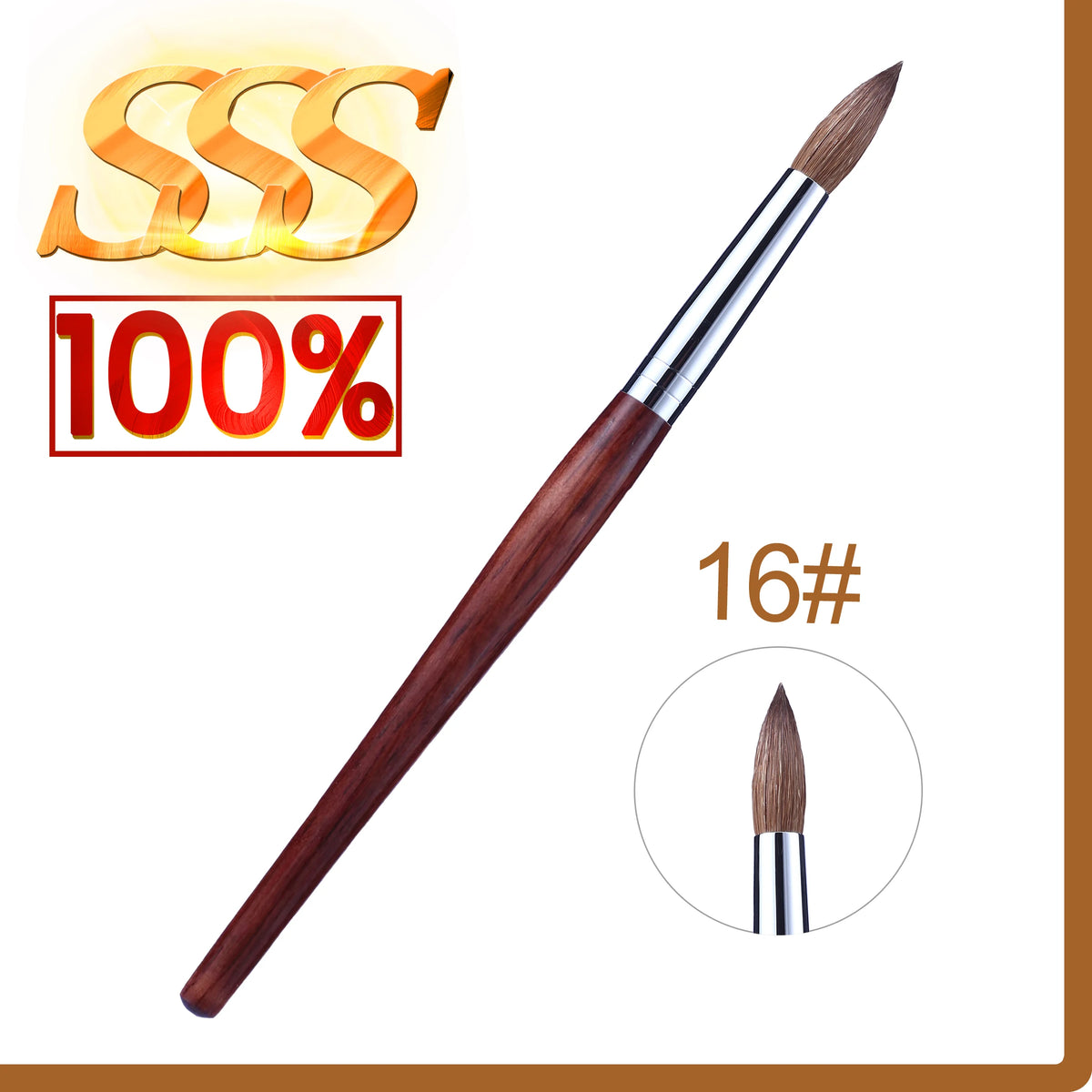 RolinStar Kolinsky Mink Nail Brush With Wooden Handle