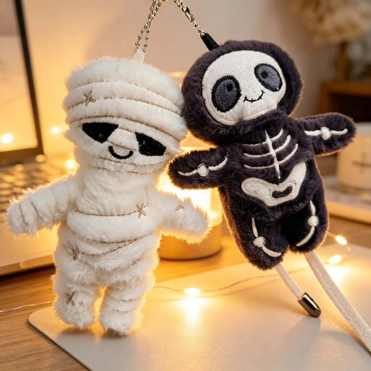 Cute Mummy Skeleton Plush Keychain Halloween Bag Pendant Gift