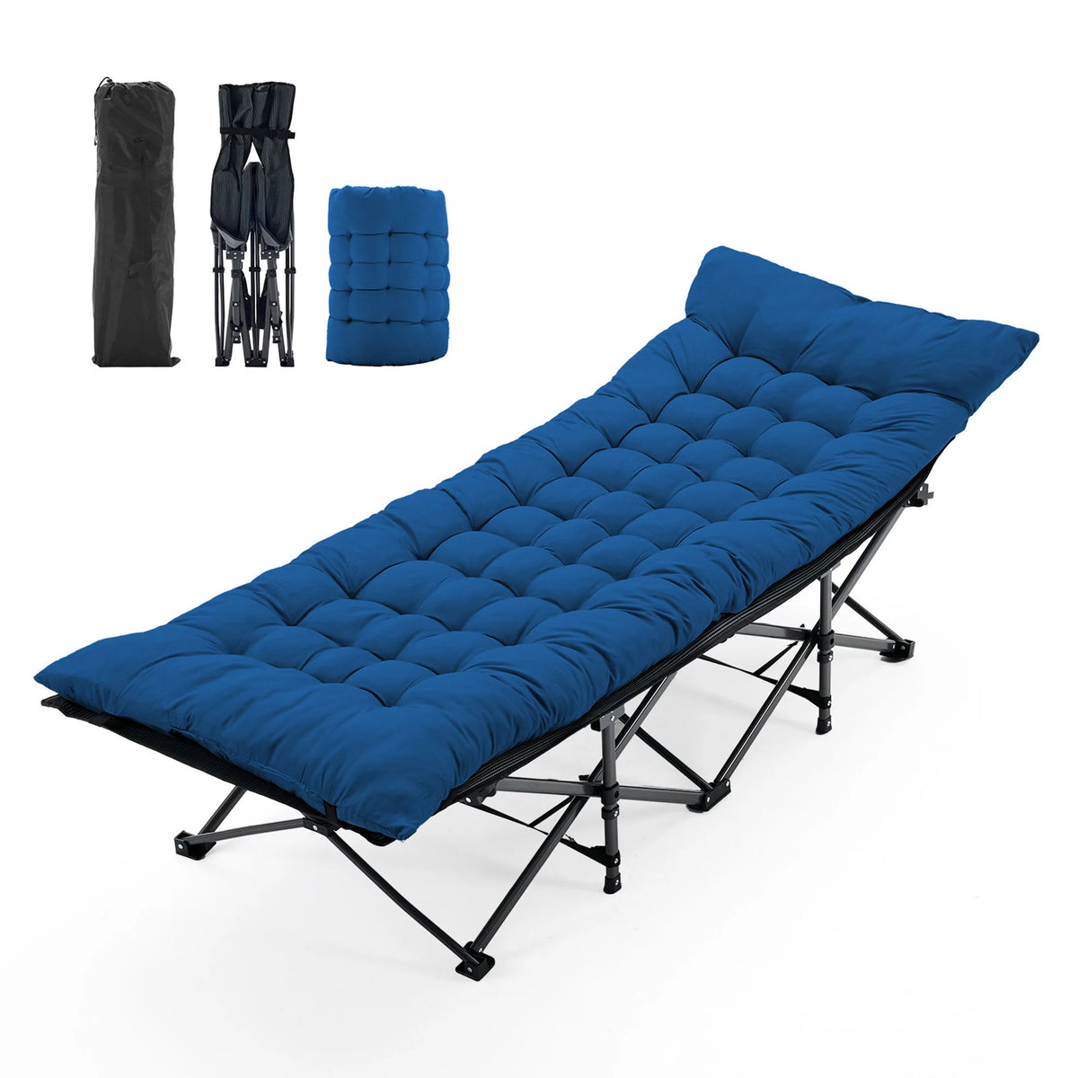 JHK Folding Portable Lounge Chair For Outdoor Camping Relaxation