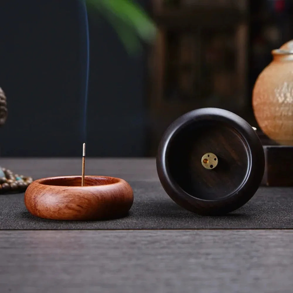 Wooden Incense Burner With Ash Catcher For Meditation Room Decor