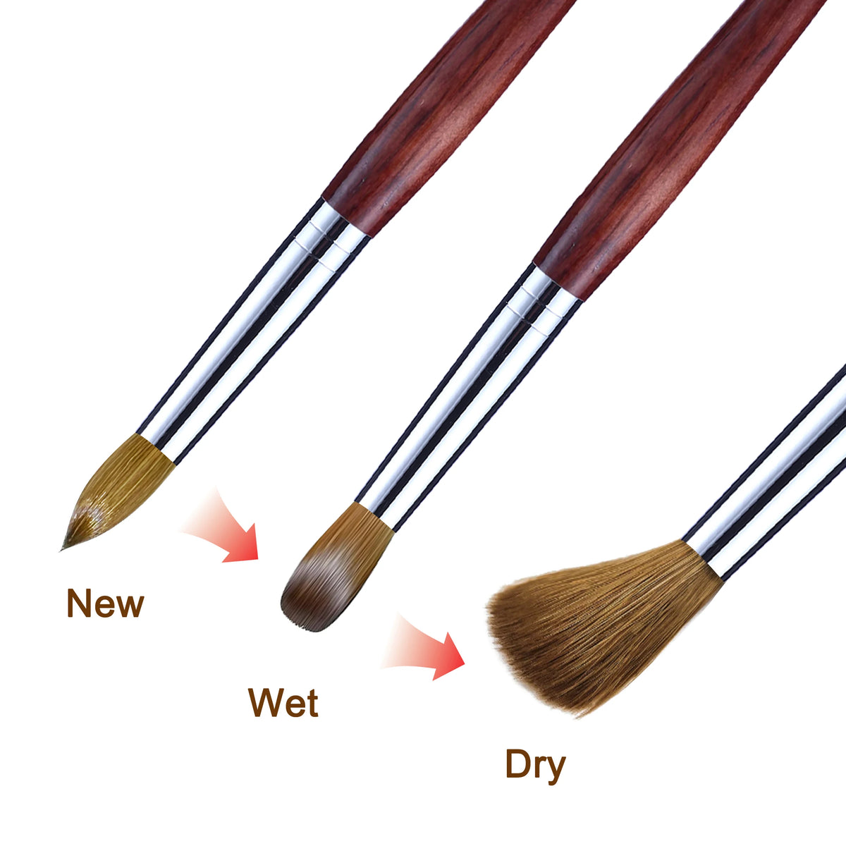 RolinStar Kolinsky Mink Nail Brush With Wooden Handle