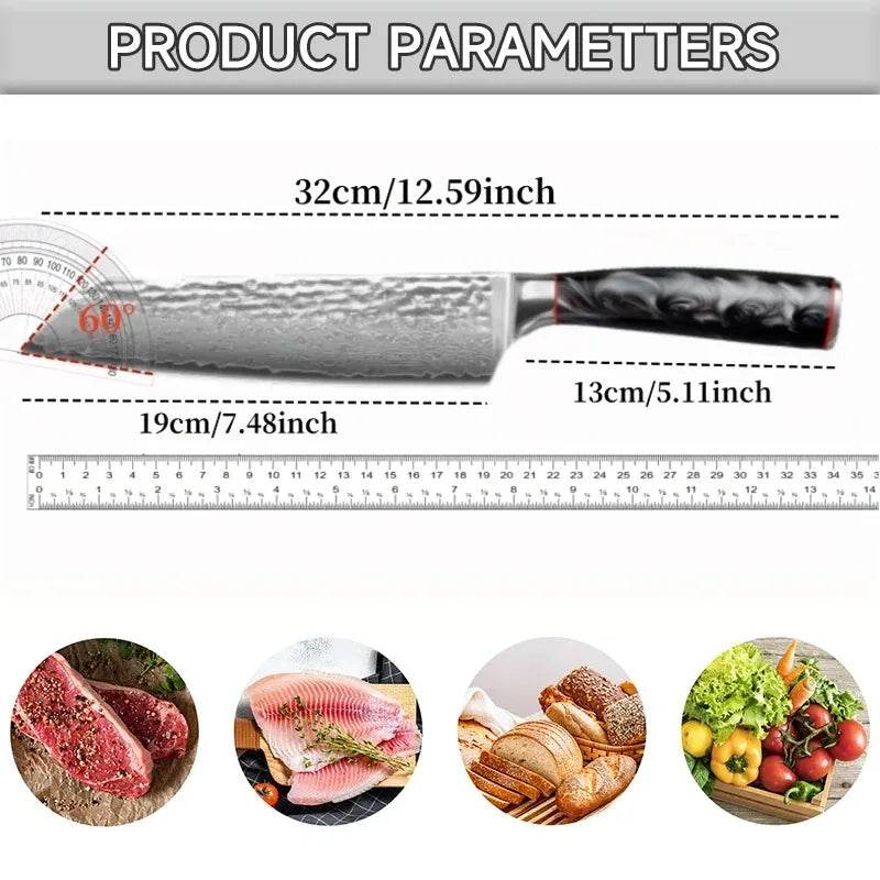 Woodfone Damascus Steel Kitchen Knife For Professional Culinary Work