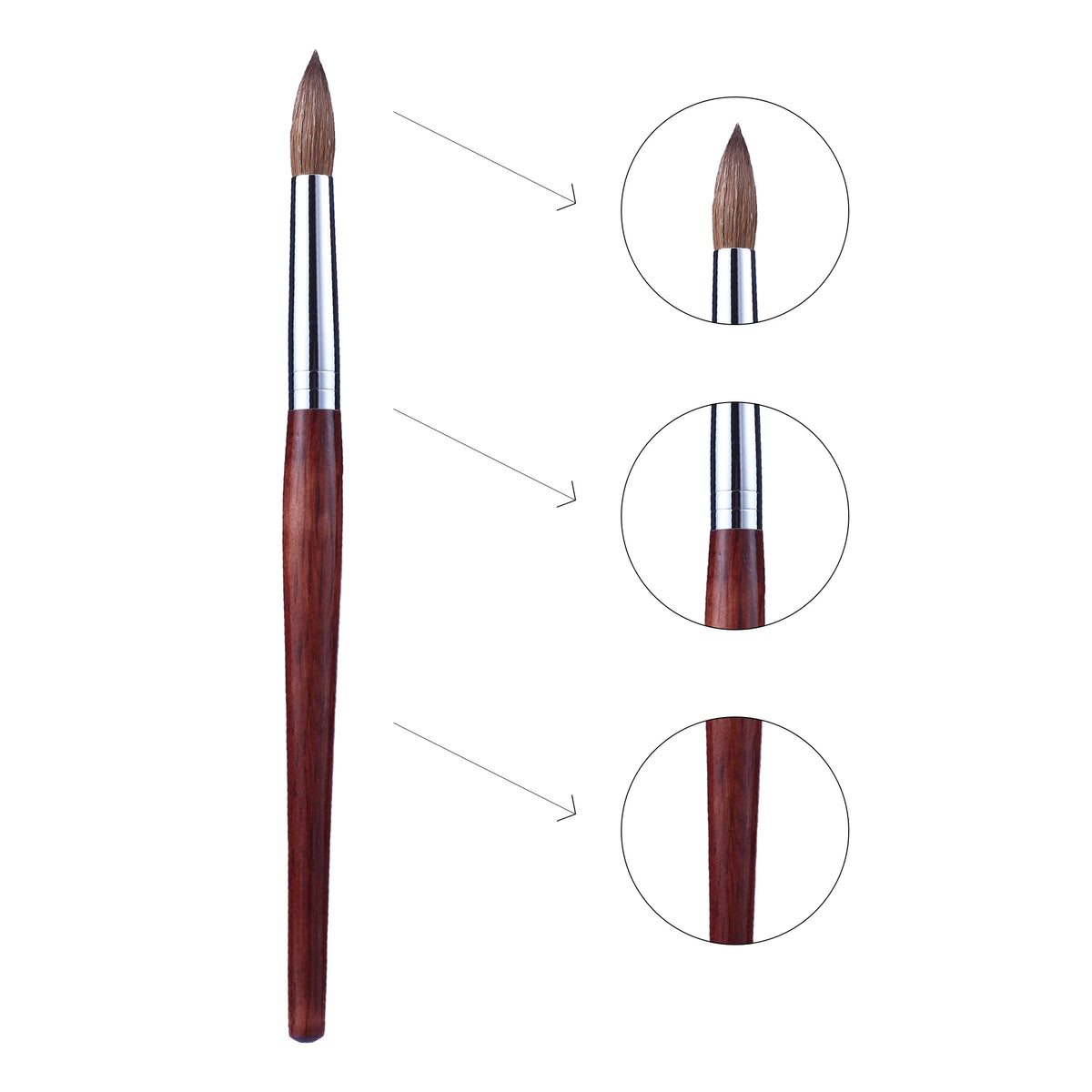 RolinStar Kolinsky Mink Nail Brush With Wooden Handle