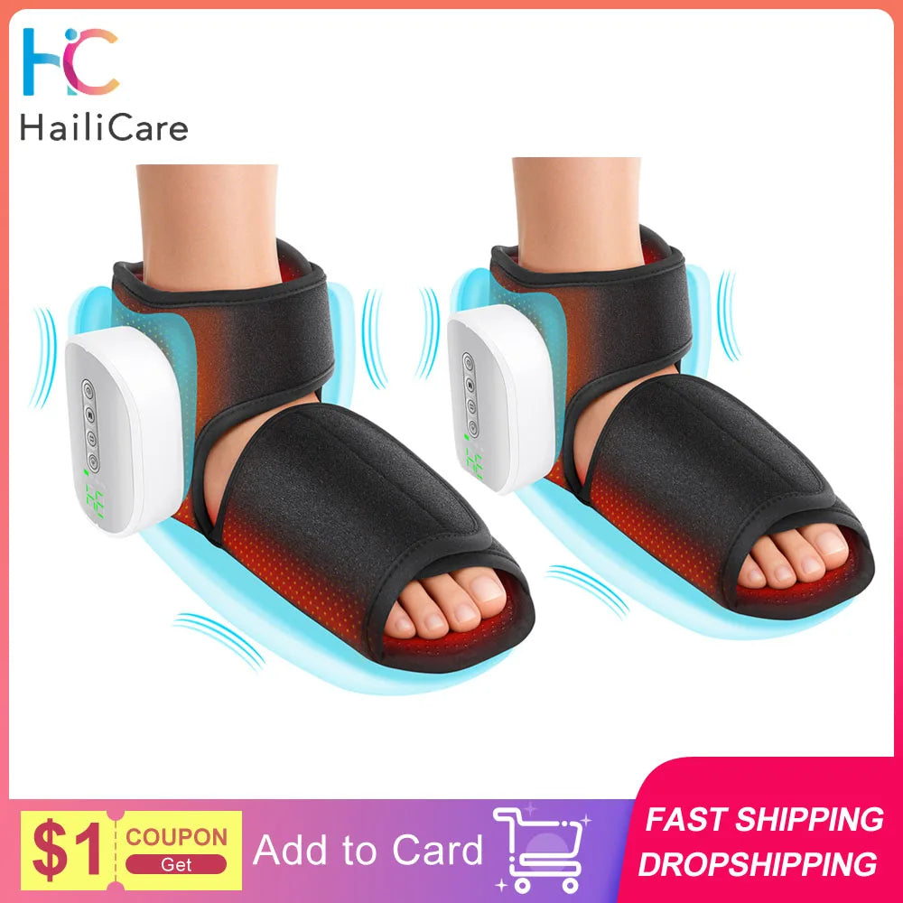 Hailicare Dual Airbag Ankle Massager With Heat And Compression