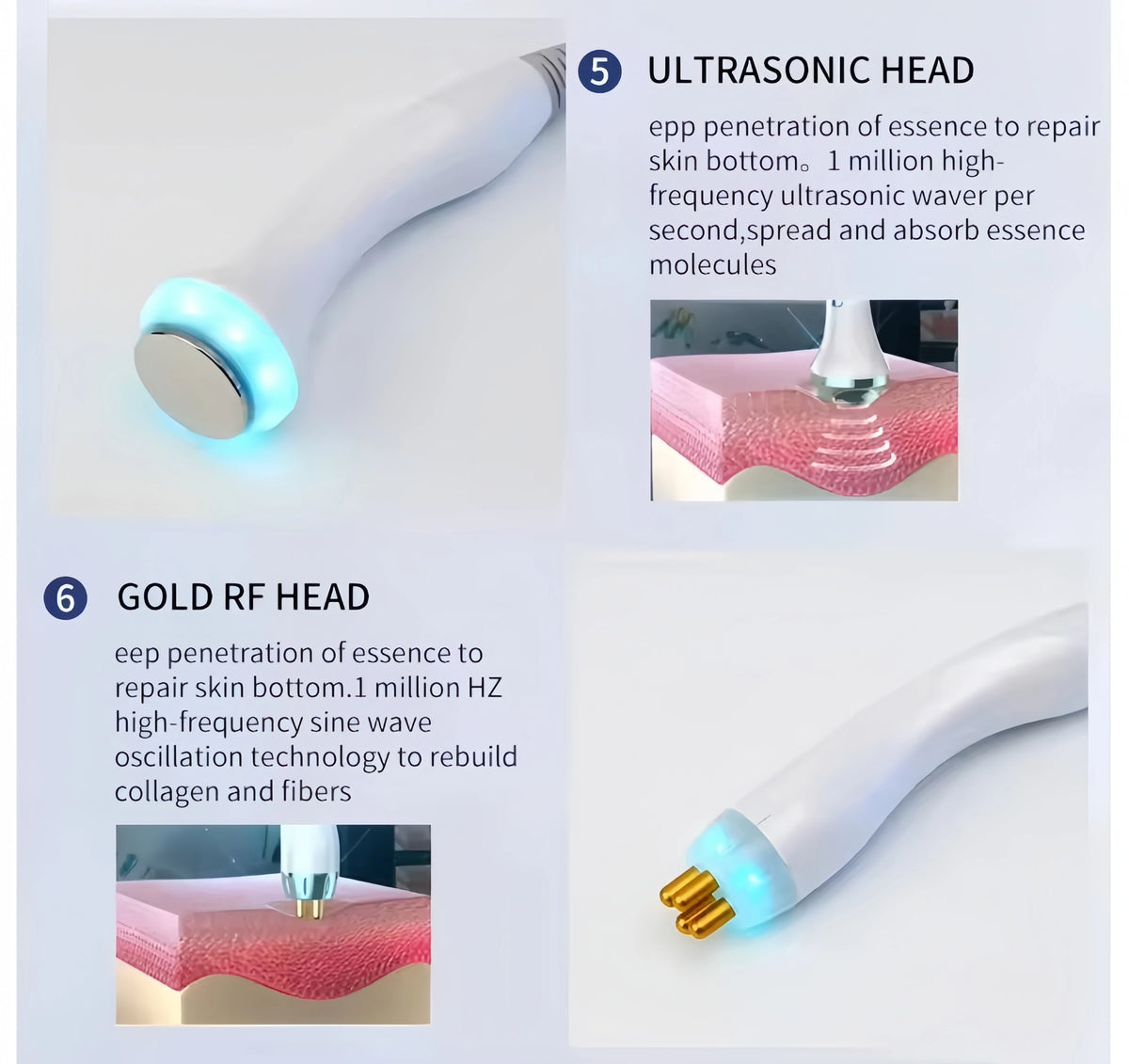 7 in 1 Hydr- Facial Skin Care Ultrasonic Rejuvenation Dermabrasion Hyperbaric Oxygen Face Device for Deep Cleansing Hair Removal