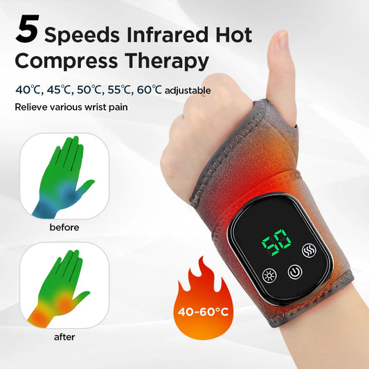 Agdoad Electric Heating Wrist Massager With Vibration And Heat Therapy