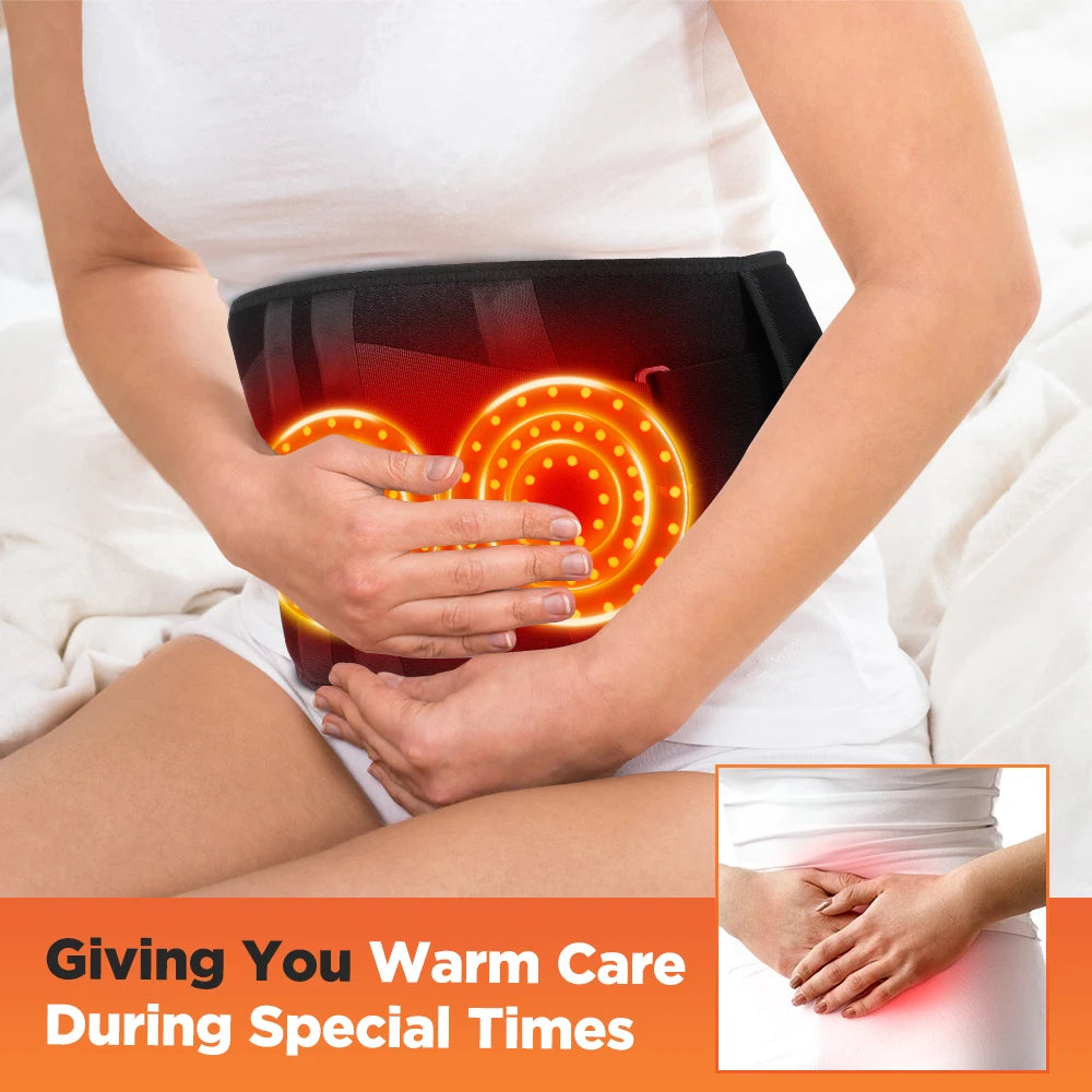Hailicare Heating Vibration Massager Belt With Red Light Lumbar Support