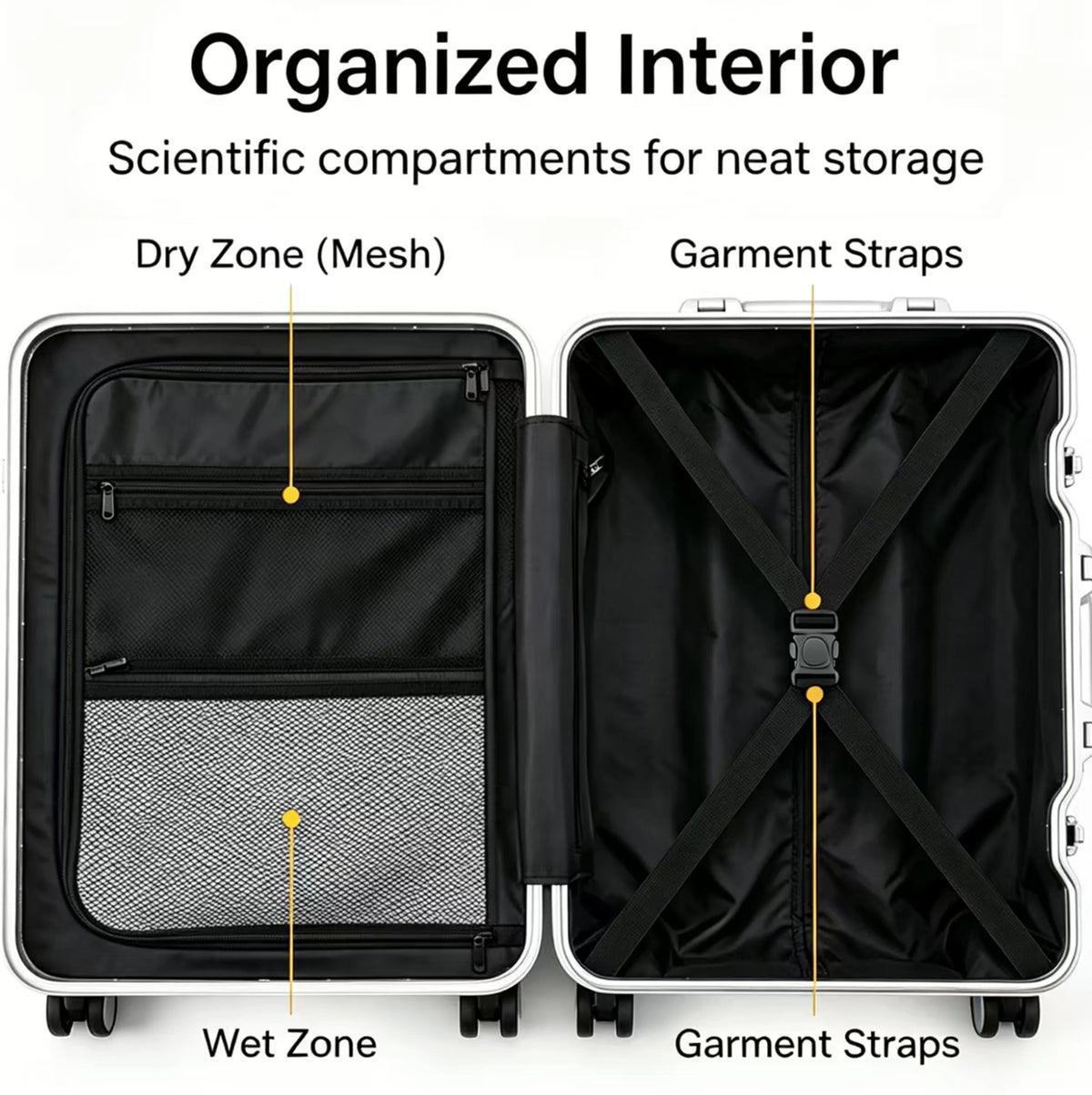 BunnyFly Aluminum Frame Boarding Laptop Trolley Case